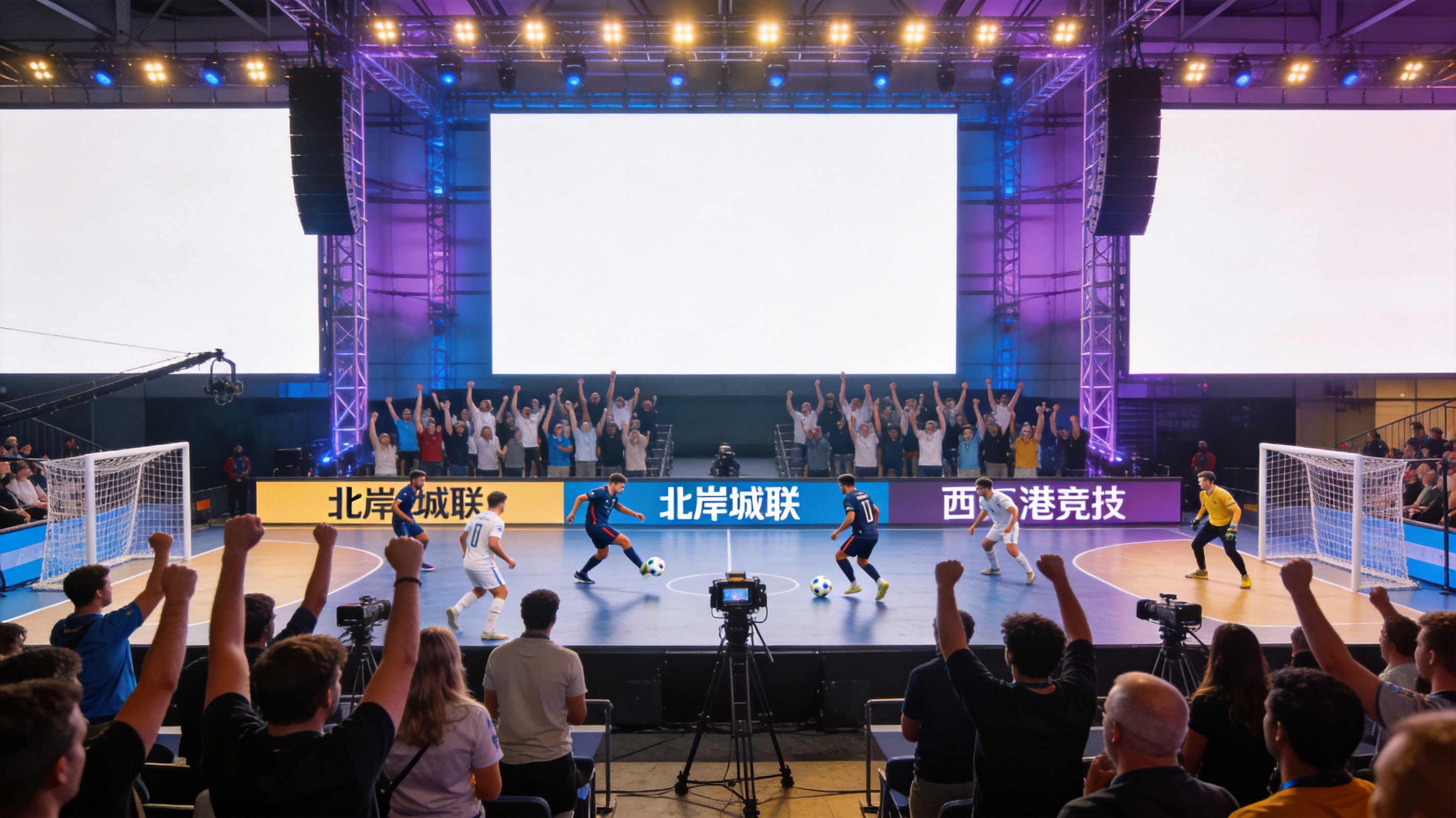 电子竞技赛事现场舞台与选手比赛画面